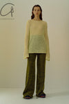 SWAYING/KNIT Mohair Gradient Straight Pants SW212XZ38 Green
